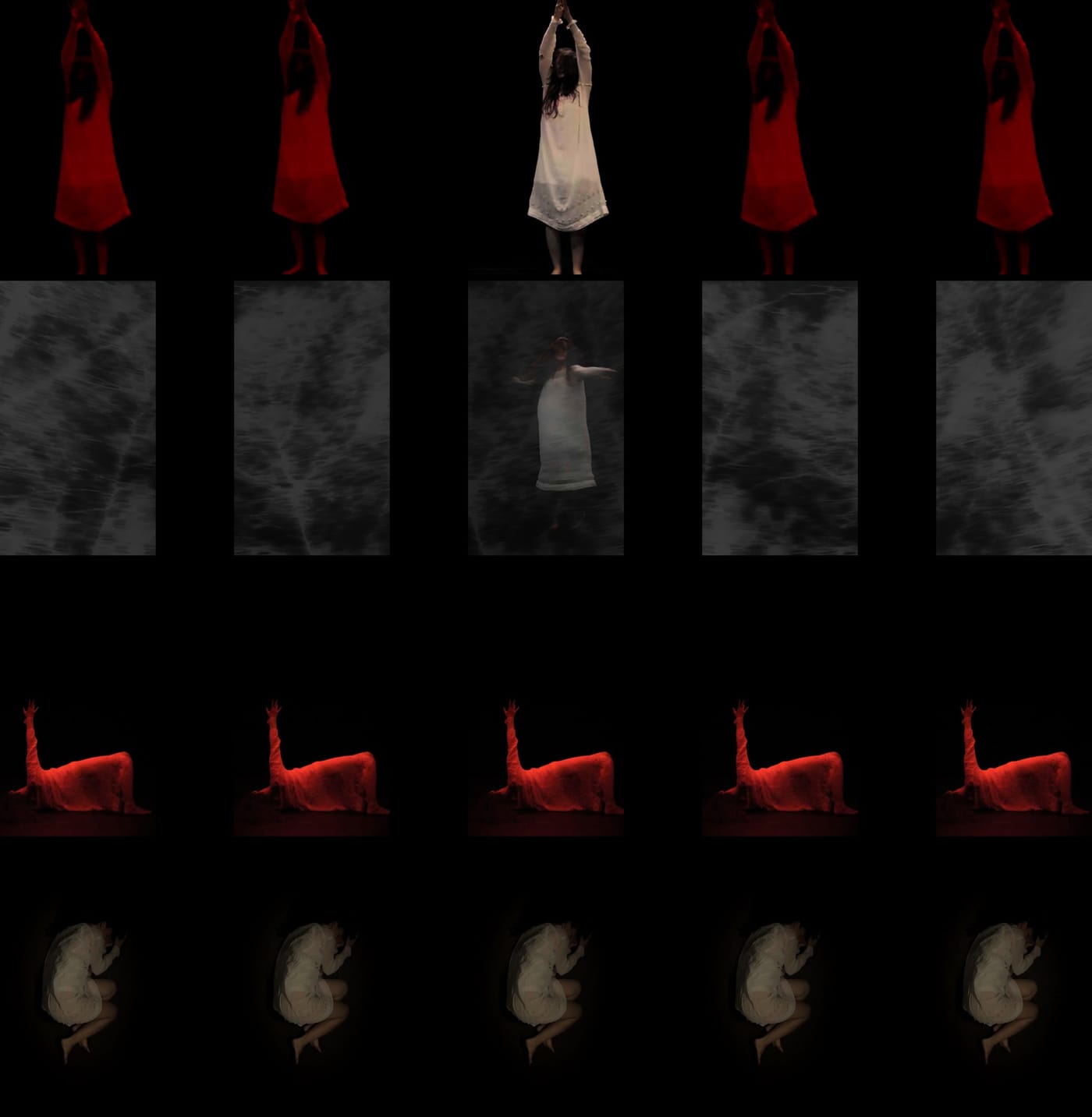 The five video channels of MUSCANTARA laid out as a grid